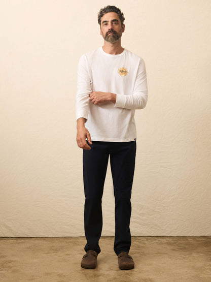 Long-Sleeve Sunwashed Graphic Tee - White