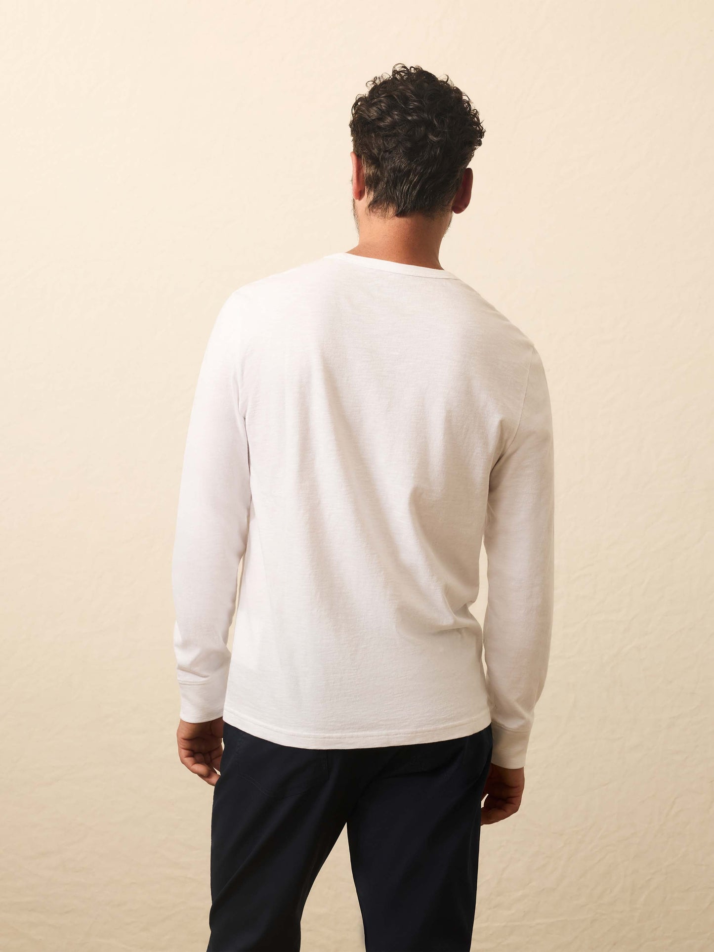 Long-Sleeve Sunwashed Graphic Tee - White