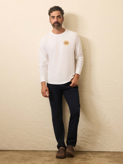 Long-Sleeve Sunwashed Graphic Tee - White