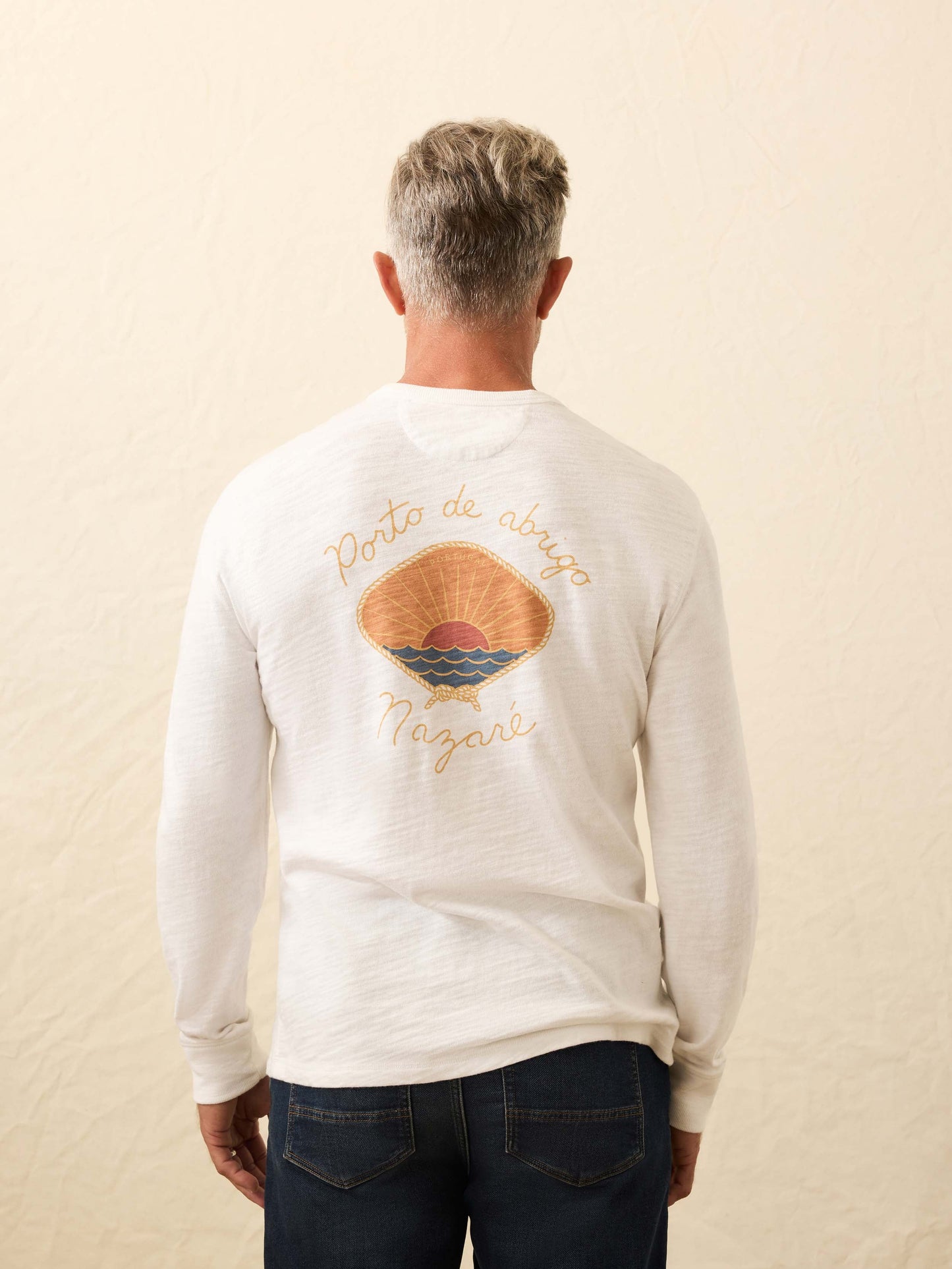 Nazare Sunwashed Organic Crew - White