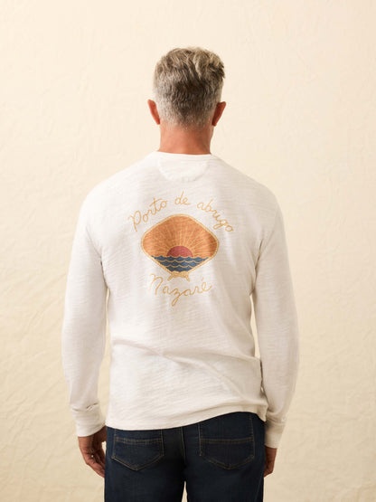 Nazare Sunwashed Organic Crew - White
