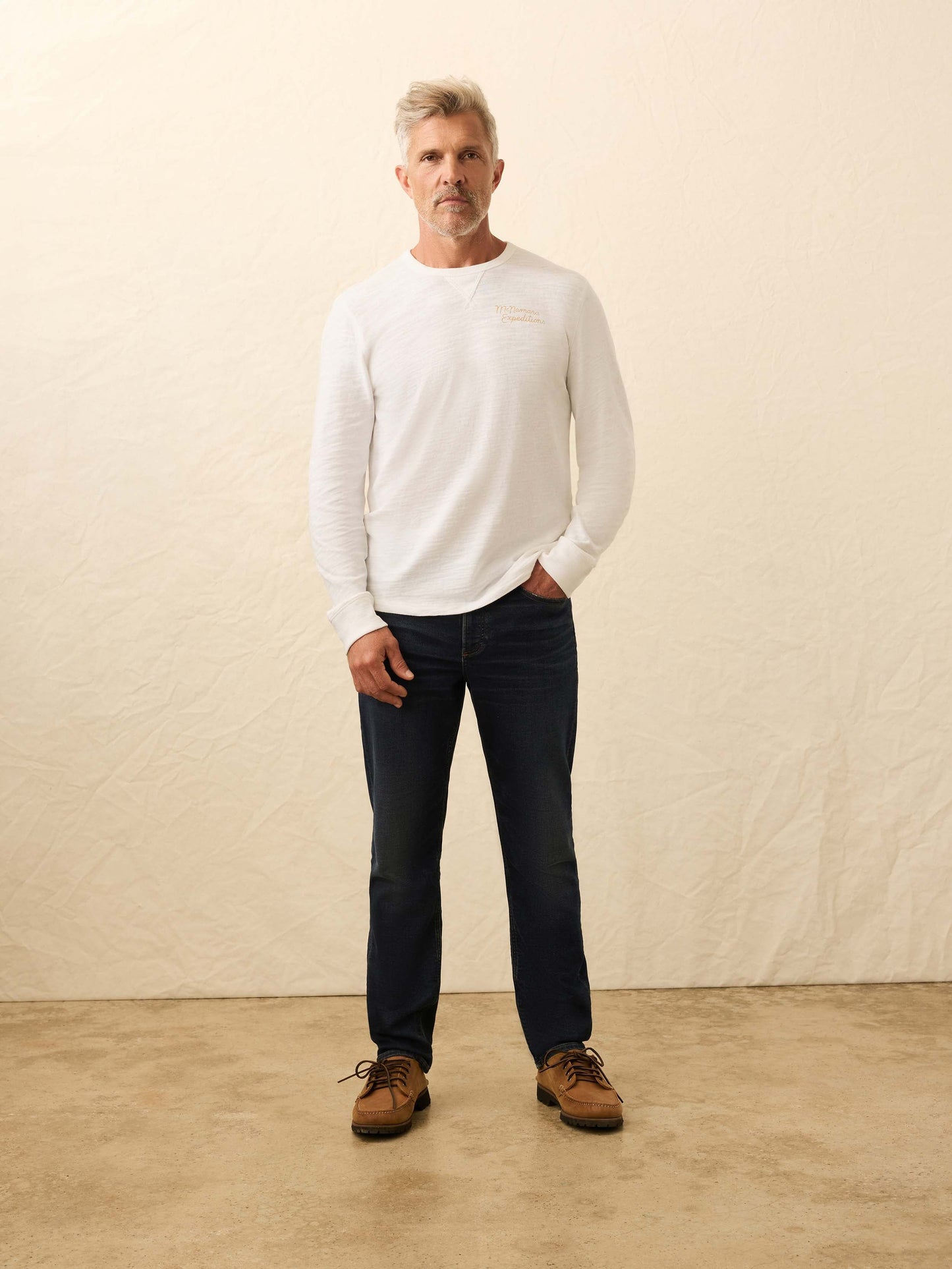 Nazare Sunwashed Organic Crew - White
