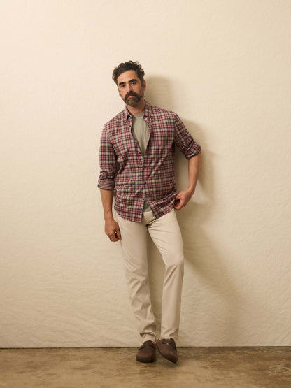 Coastline Knit Shirt - Redstone Forest Plaid