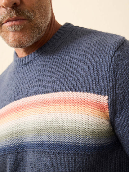 Heirloom Crewneck Sweater - Navy Lake Torch Stripe
