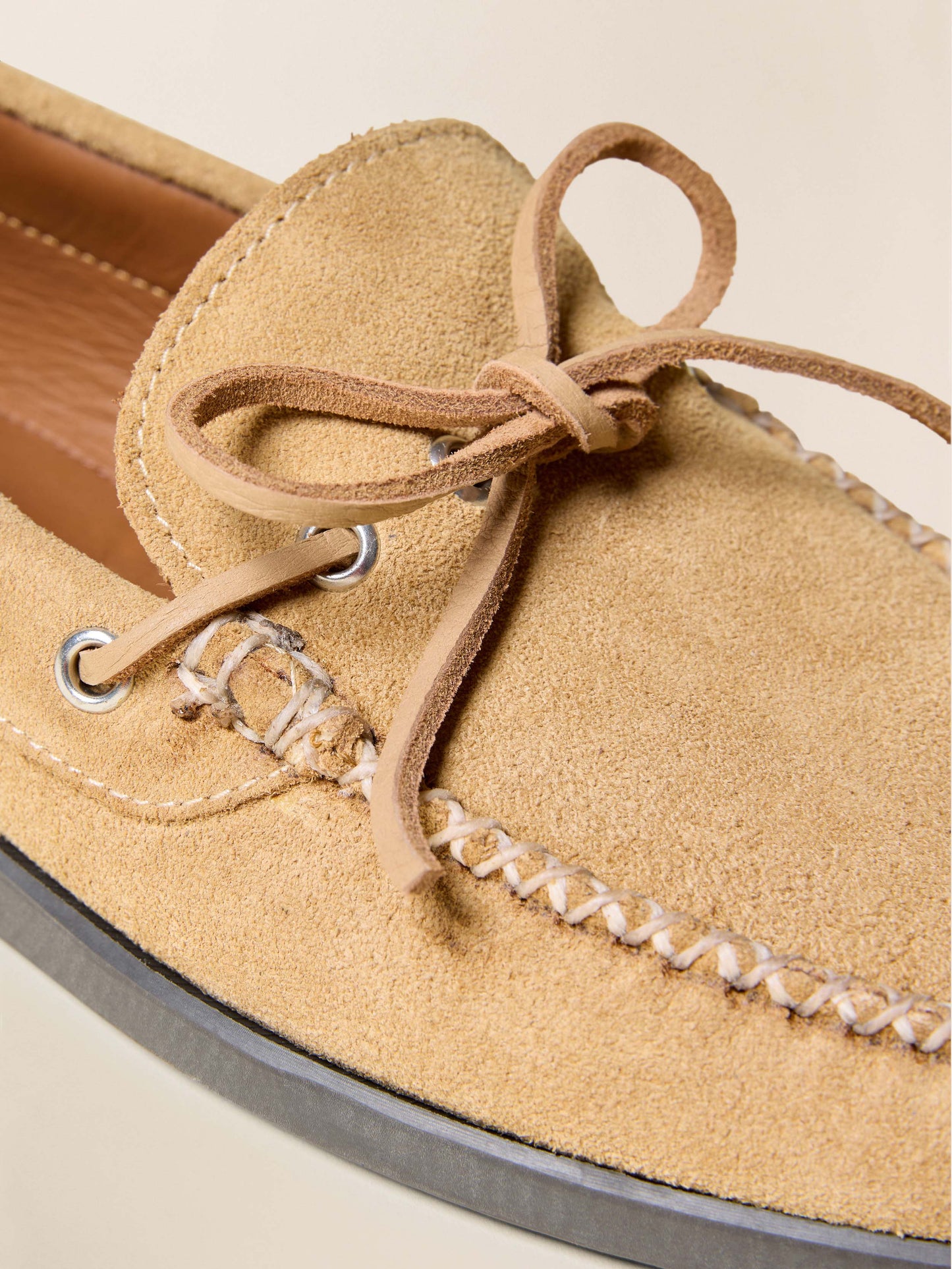 Quoddy X Faherty Men's Canoe Shoe - Khaki Suede