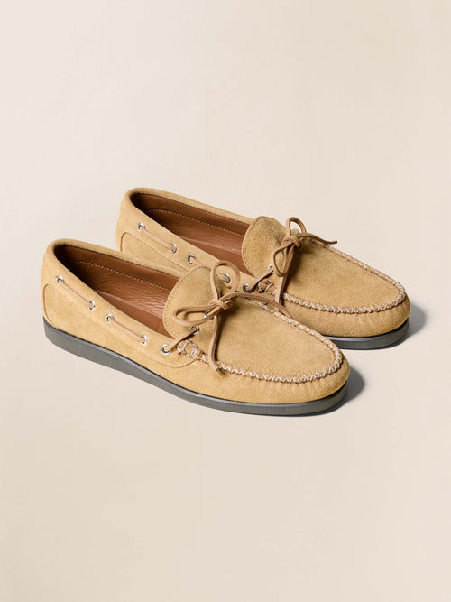 Quoddy X Faherty Men's Canoe Shoe - Khaki Suede