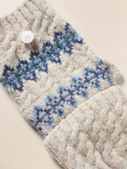 Highland Fairisle Pop Top Mitten - Snow