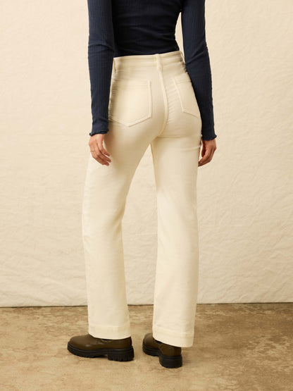 Stretch Terry Cord Patch Pocket Pant - Egret