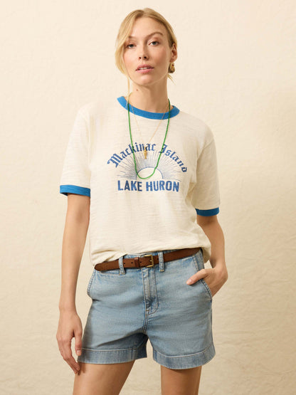 Sunwashed Slub Camp Tee - Lake Huron