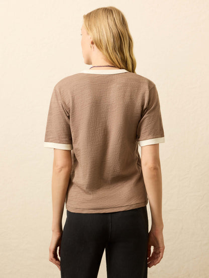 Sunwashed Slub Camp Tee - Wood Smoke