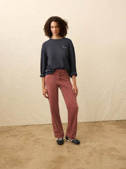 Sunwashed Cotton Fisherman Henley - Blue Nights