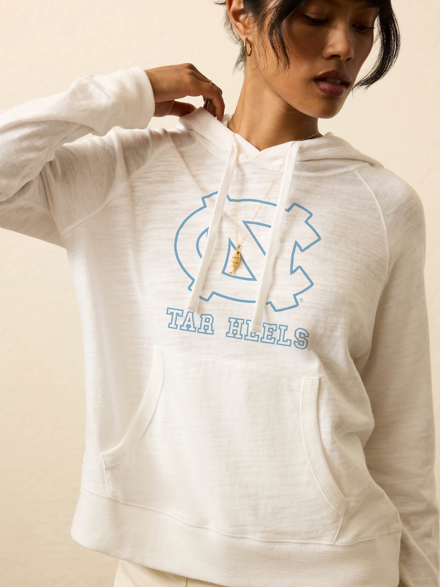 University of North Carolina Sunwashed Slub Hoodie - White