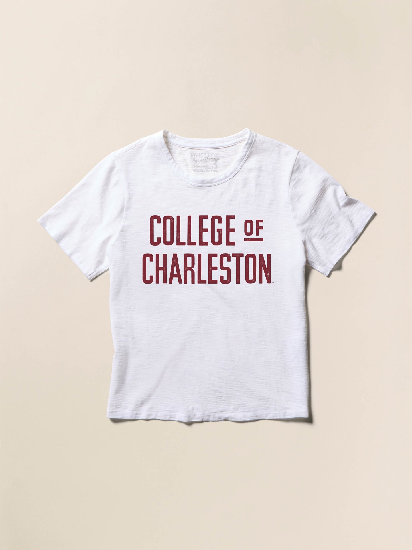 College of Charleston Sunwashed Essential Tee - White