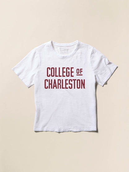 College of Charleston Sunwashed Essential Tee - White