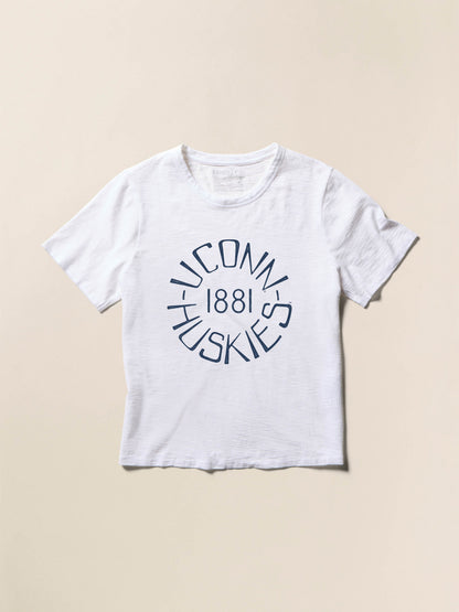 University of Connecticut Sunwashed Essential Tee - White
