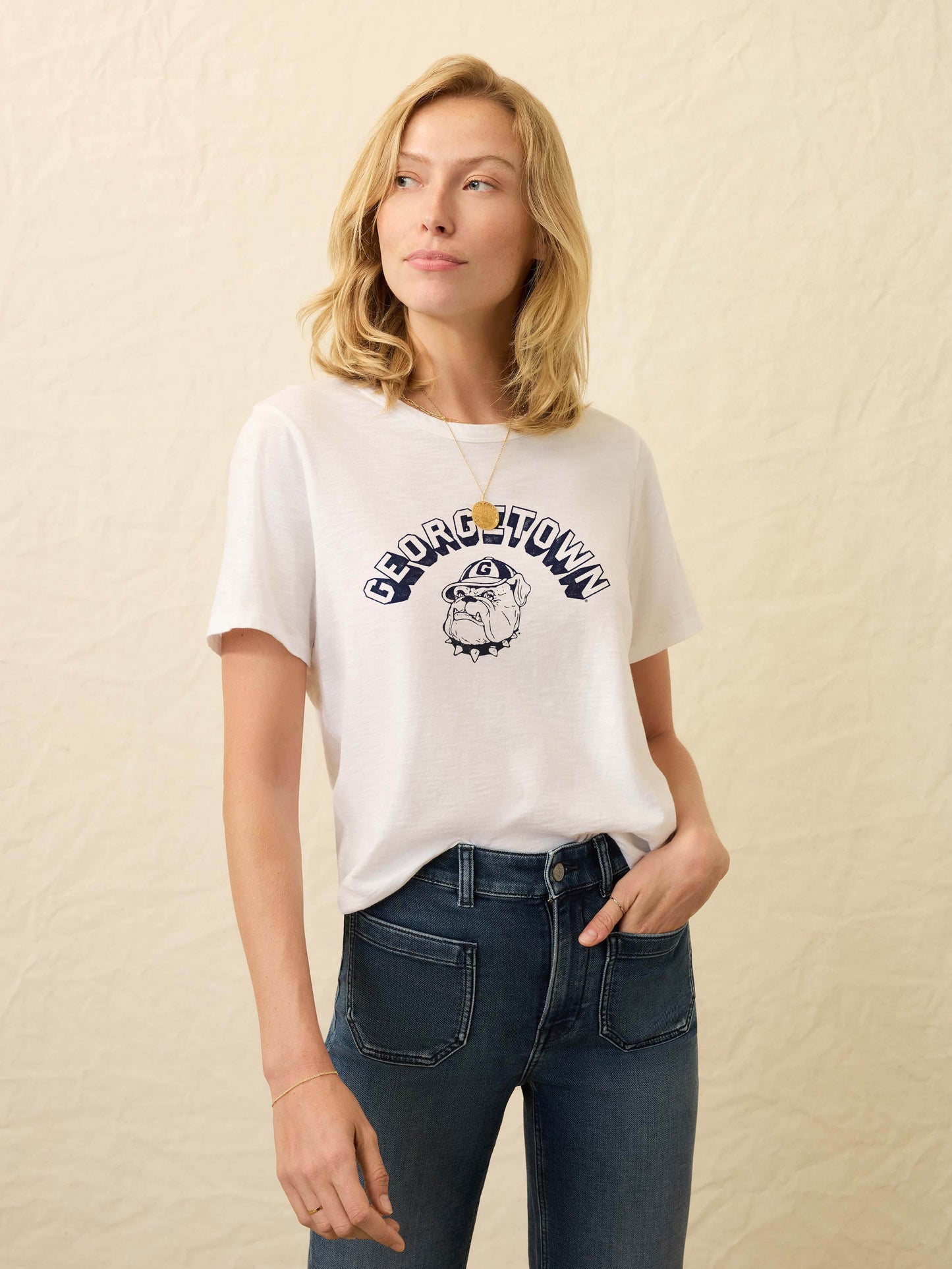 Georgetown Sunwashed Essential Tee - White