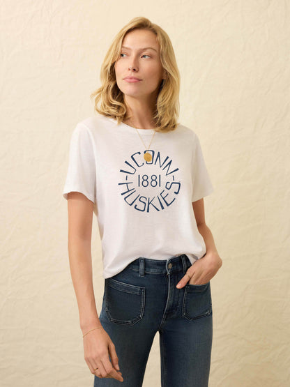 University of Connecticut Sunwashed Essential Tee - White