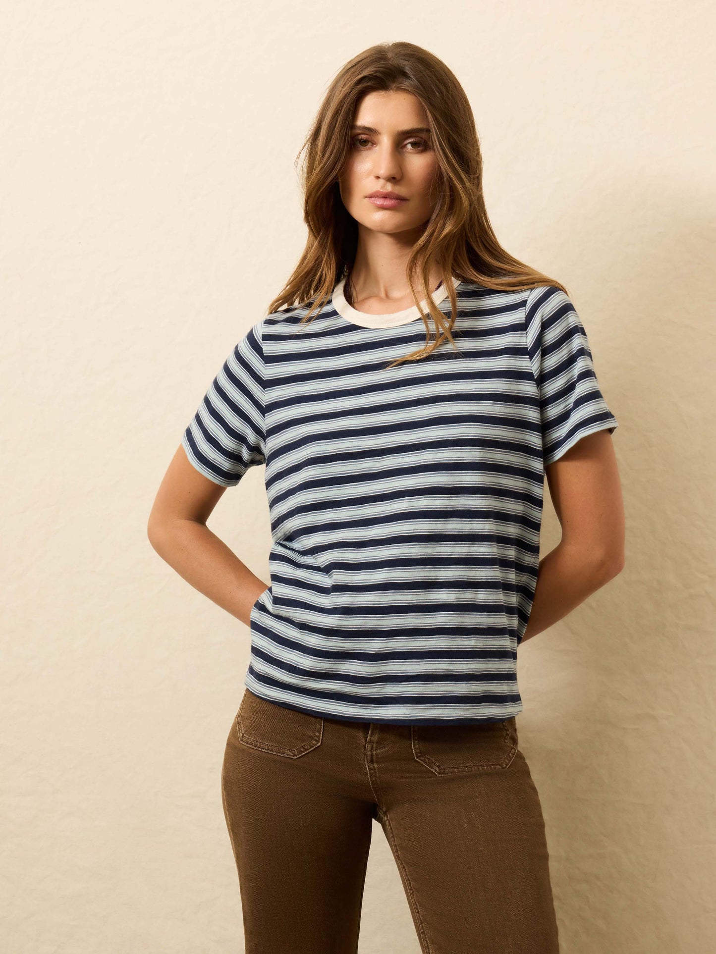Sunwashed Regenerative Tee - Harbor Haze Stripe