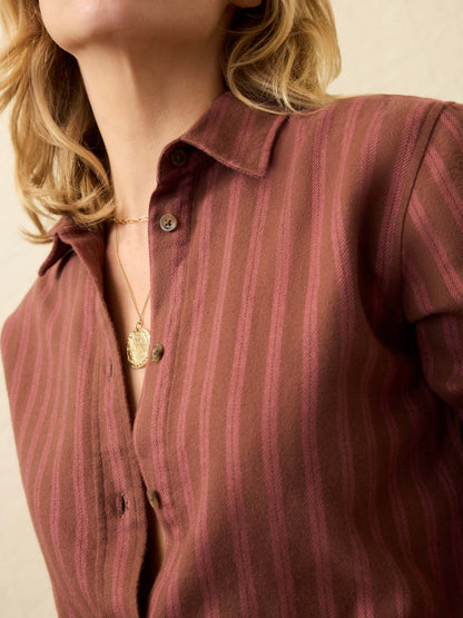 The Heirloom Portuguese Flannel Relaxed Shirt - Cliff Walk Stripe