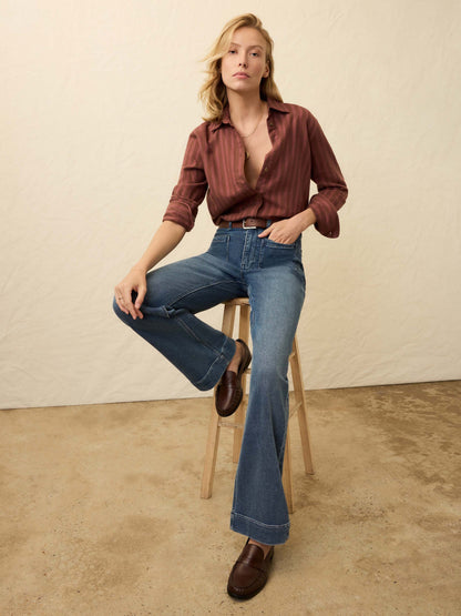 The Heirloom Portuguese Flannel Relaxed Shirt - Cliff Walk Stripe