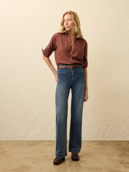 The Heirloom Portuguese Flannel Relaxed Shirt - Cliff Walk Stripe