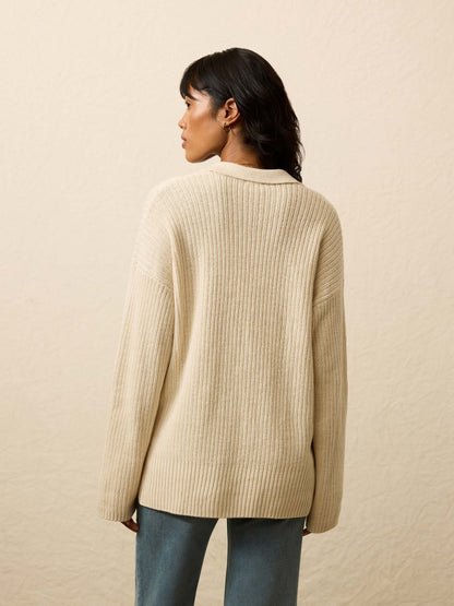 Miramar Linen Relaxed Polo - Summer Sand