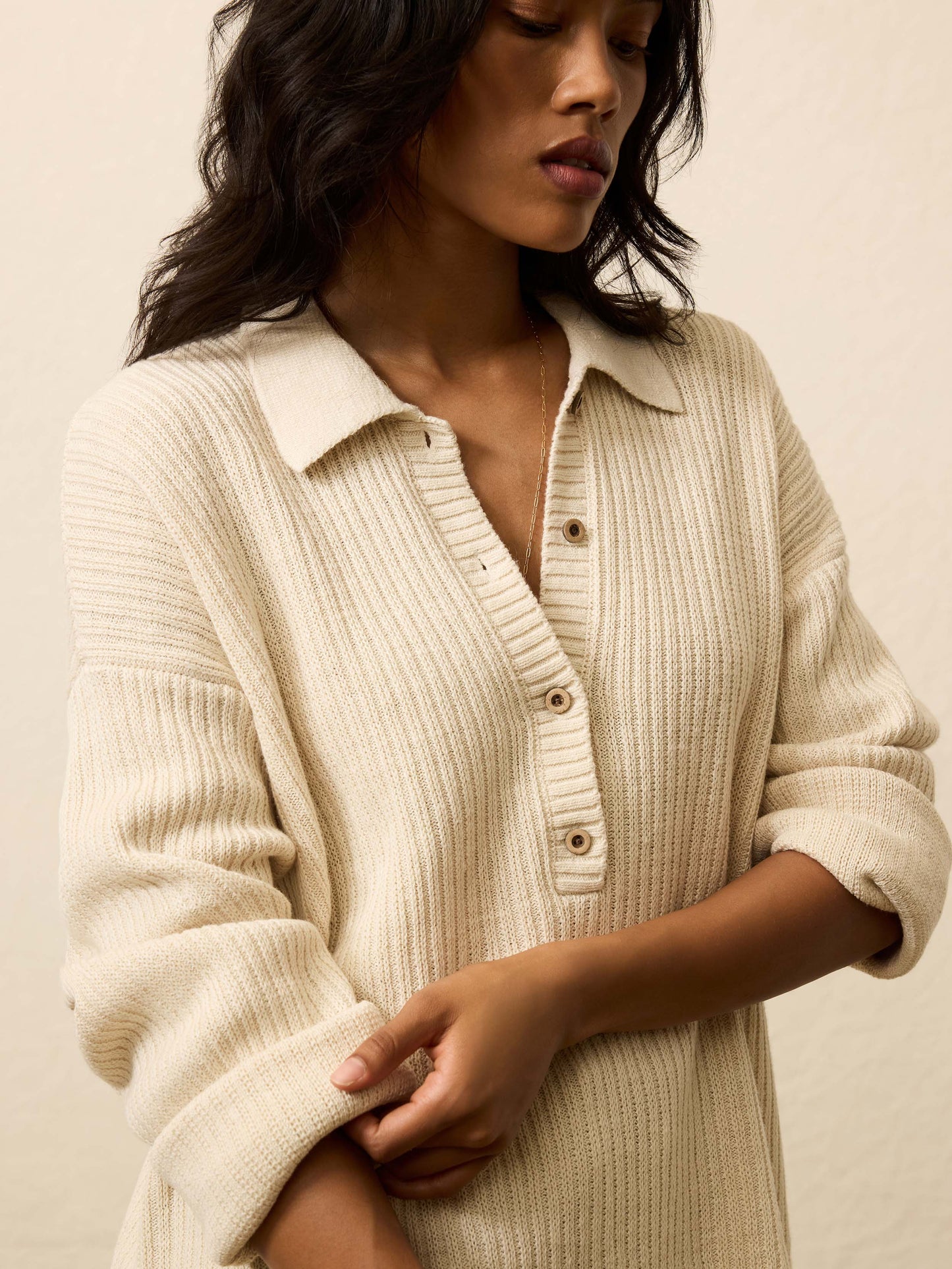 Miramar Linen Relaxed Polo - Summer Sand