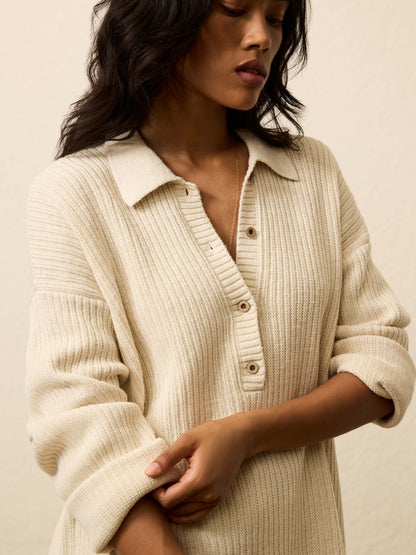 Miramar Linen Relaxed Polo - Summer Sand