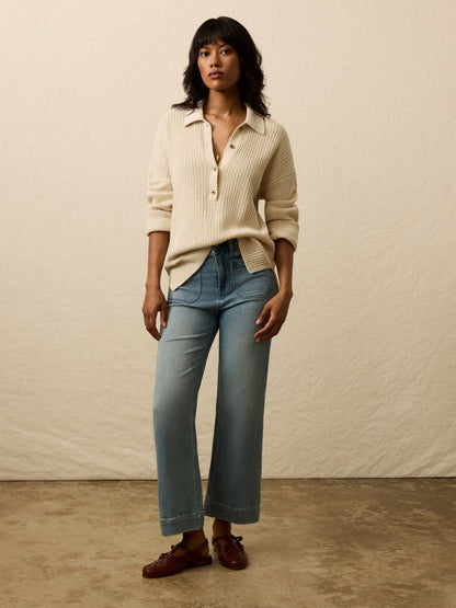 Miramar Linen Relaxed Polo - Summer Sand
