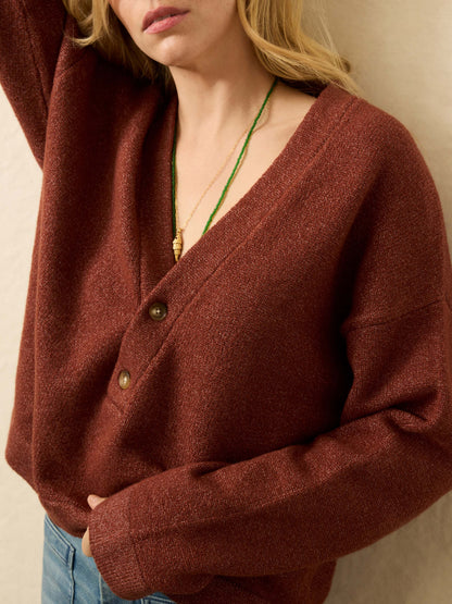Jackson V-Neck Popover - Smoked Paprika