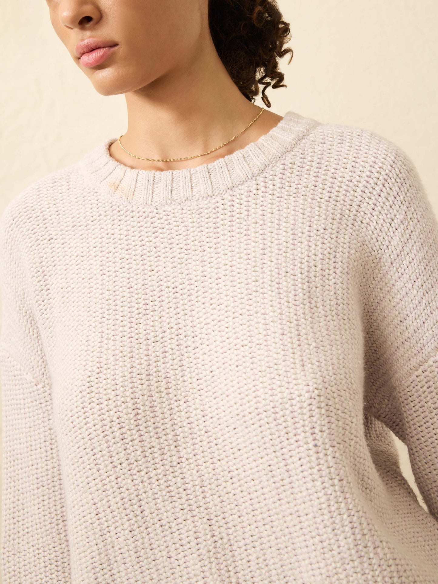 Heirloom Cotton  Relaxed Crew - Seafog Stripe