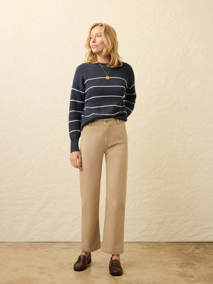 Sunwashed Fisherman Sweater - Water Mill Stripe