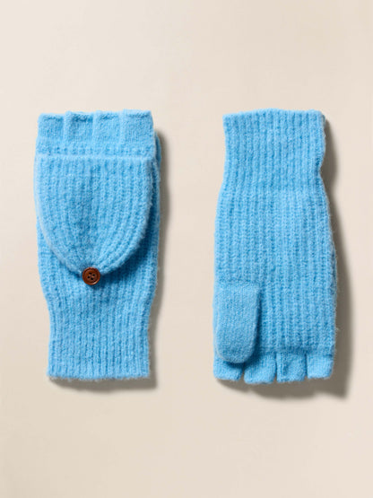 Alpaca Cozy Pop Top Mitten - Lake Blue