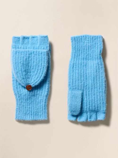Alpaca Cozy Pop Top Mitten - Lake Blue