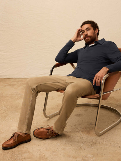 Long-Sleeve Movement™ Pique Polo - Harbor Night Heather