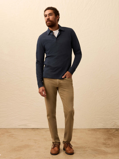 Long-Sleeve Movement™ Pique Polo - Harbor Night Heather