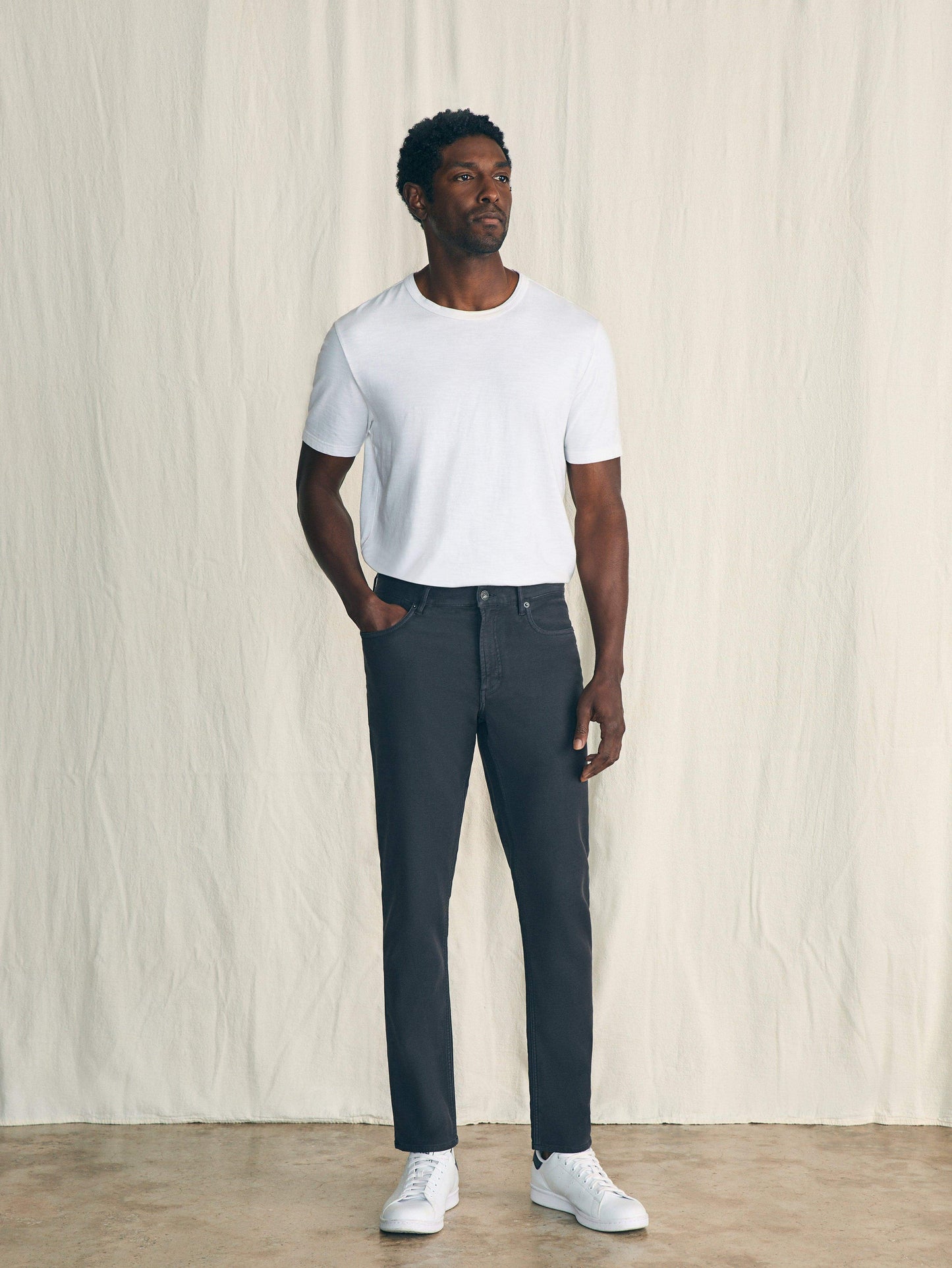 Stretch Terry 5-Pocket Pant - Onyx Black
