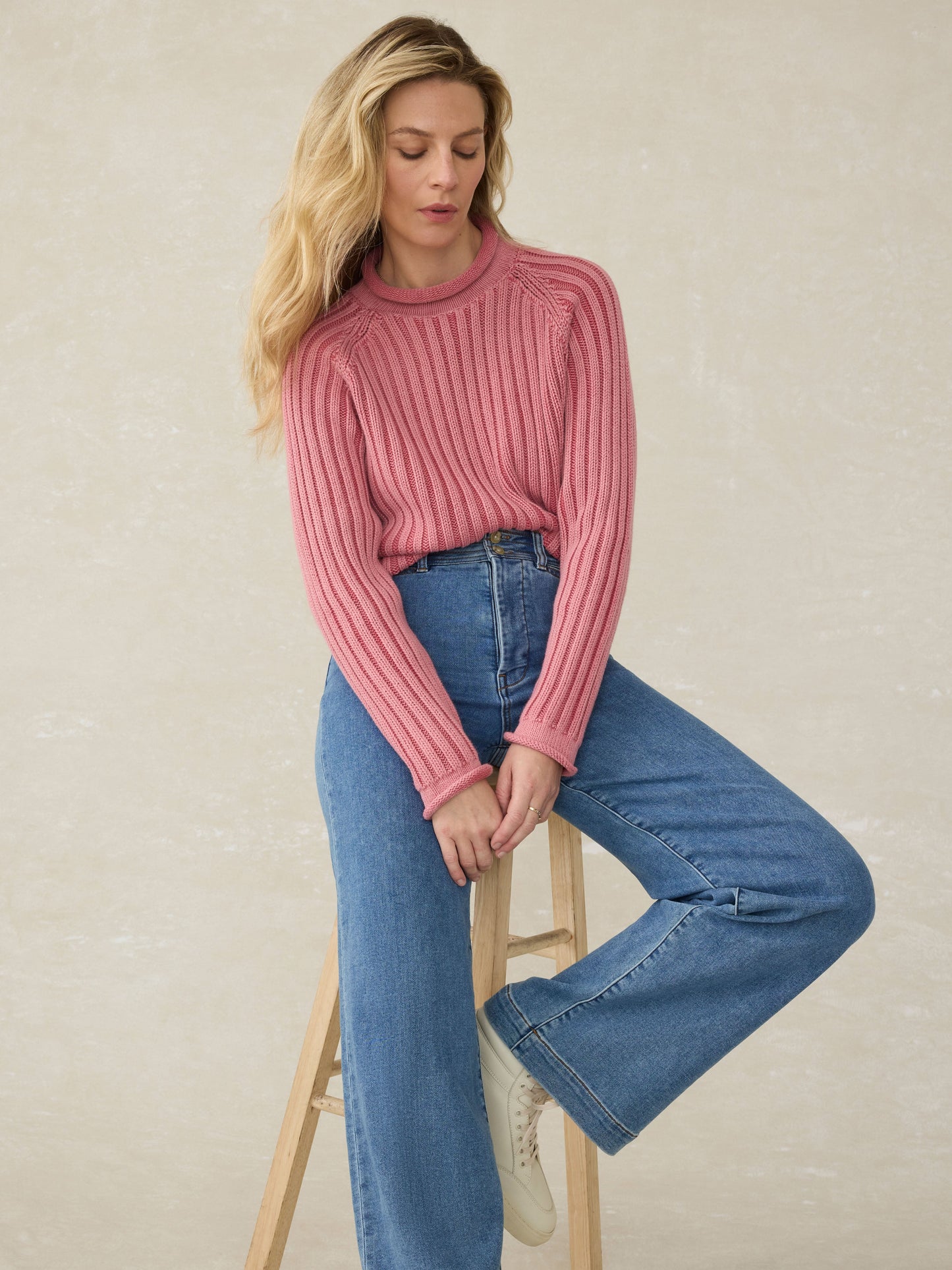 Sunwashed Rollneck Sweater - Baroque Rose