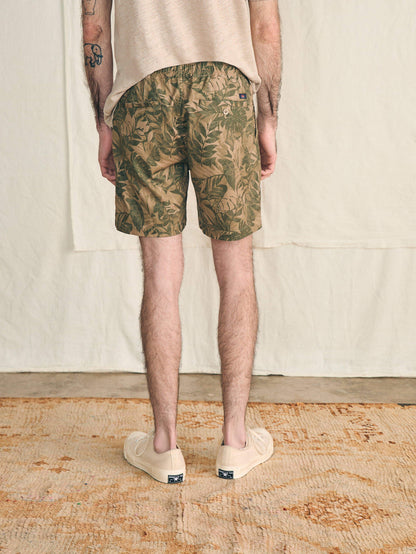 Essential Drawstring Short (6.5") - Olive Jungle Tropical