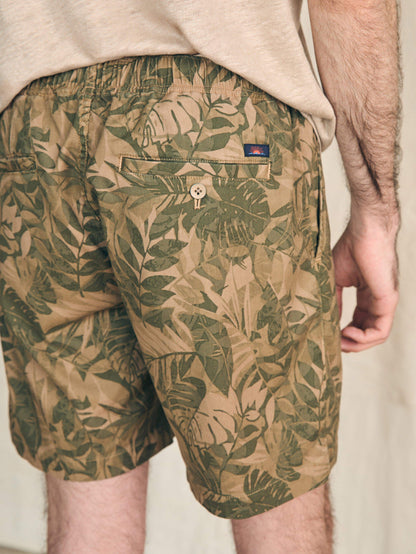 Essential Drawstring Short (6.5") - Olive Jungle Tropical