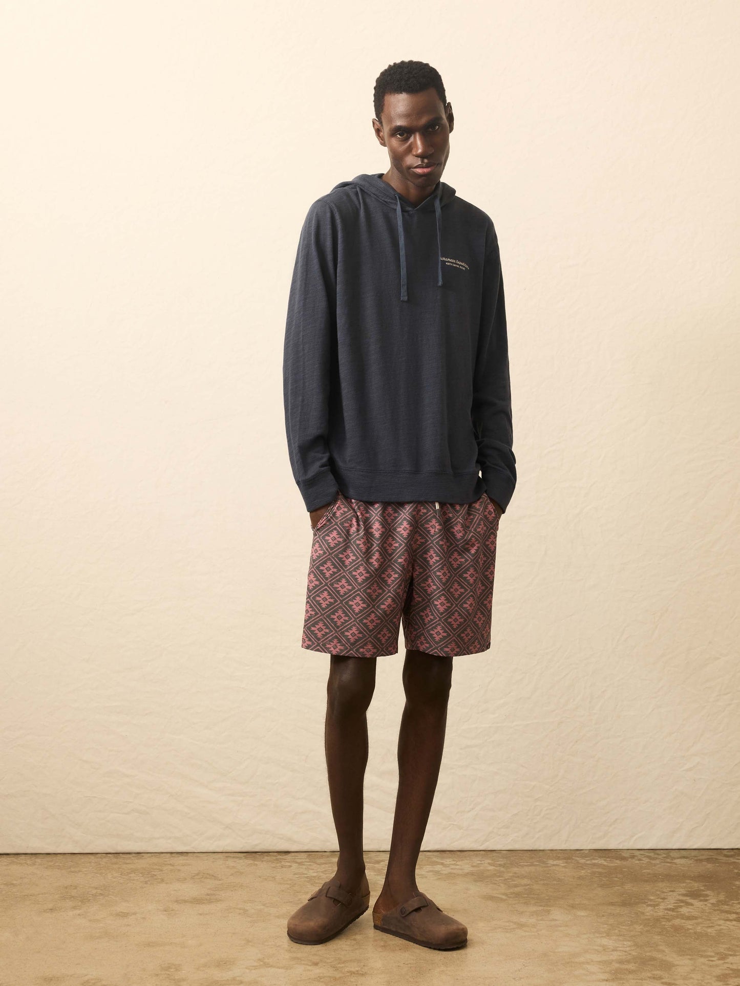 Nazare Sunwashed Slub Hoodie - Blue Nights