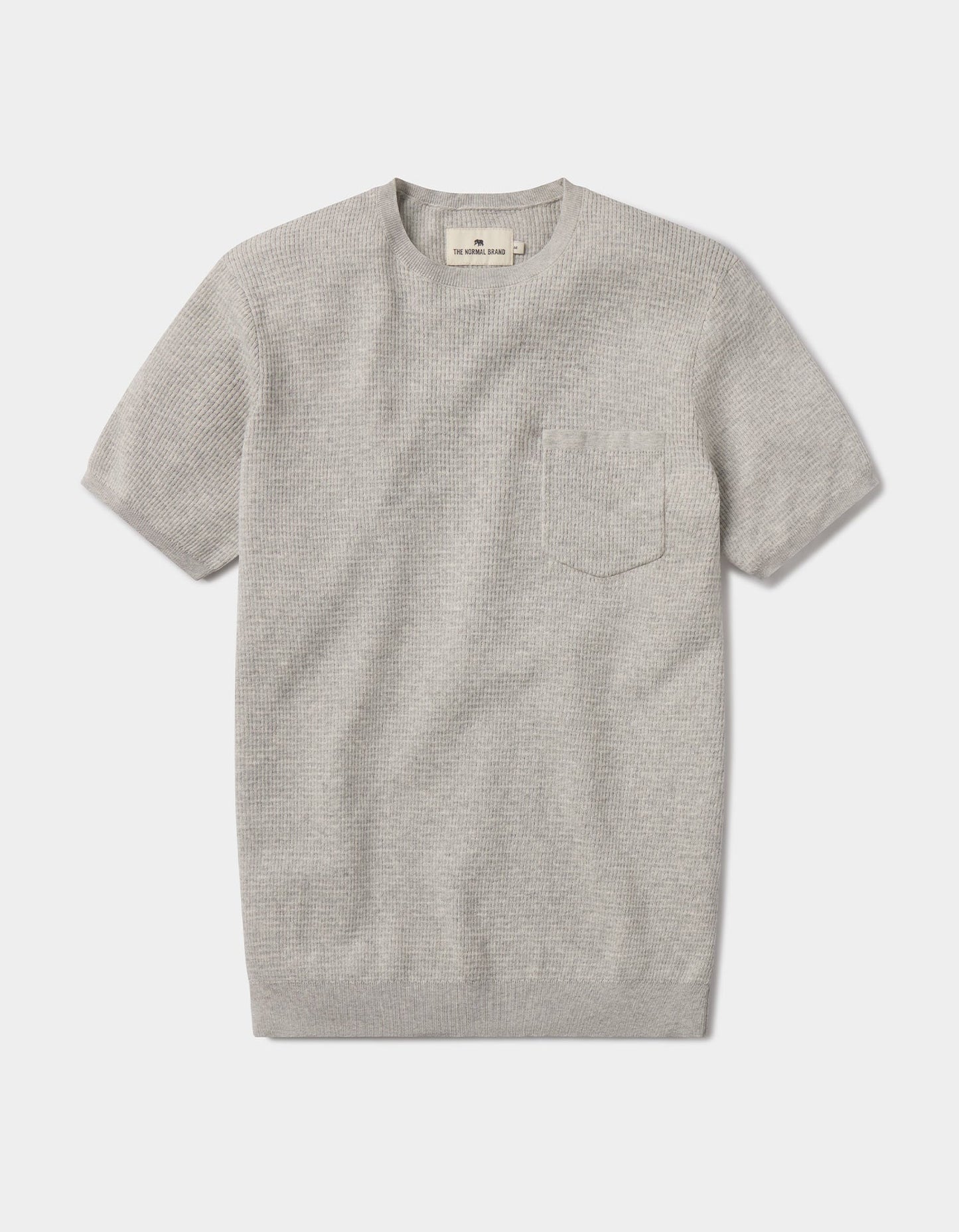 Waffle Knit Sweater Tee in Stone