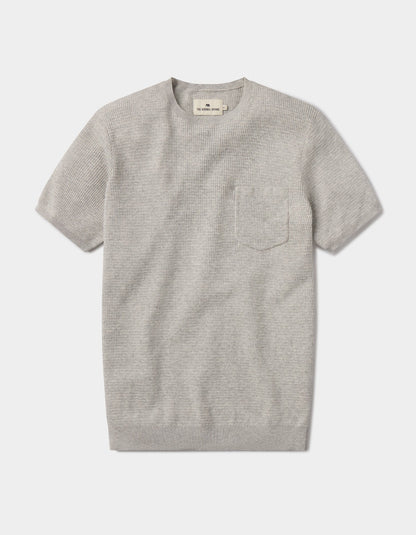 Waffle Knit Sweater Tee in Stone