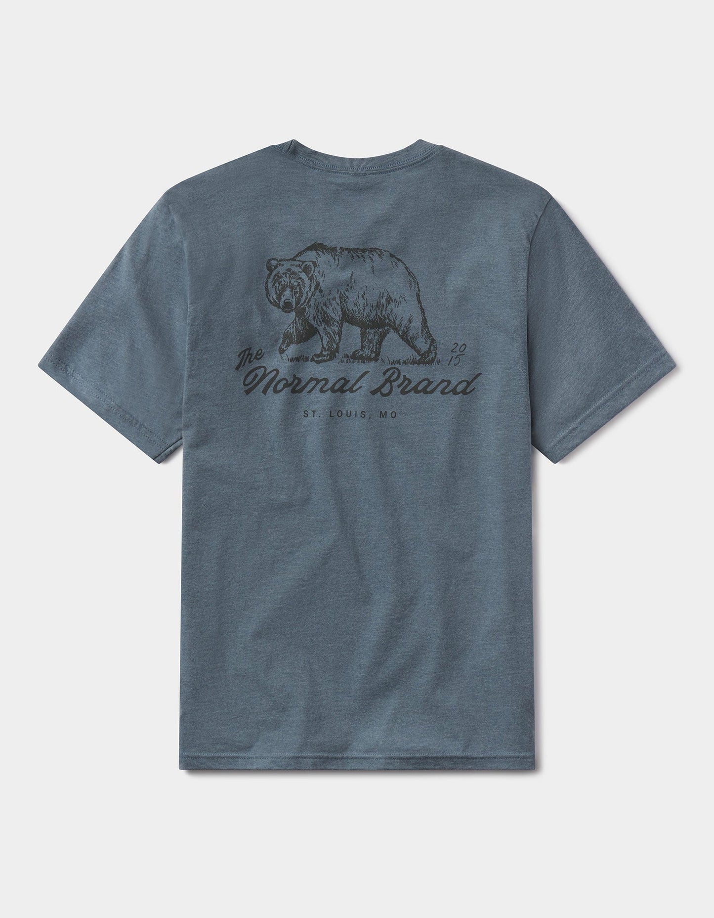 Illustrated Bear Tee in Indigo