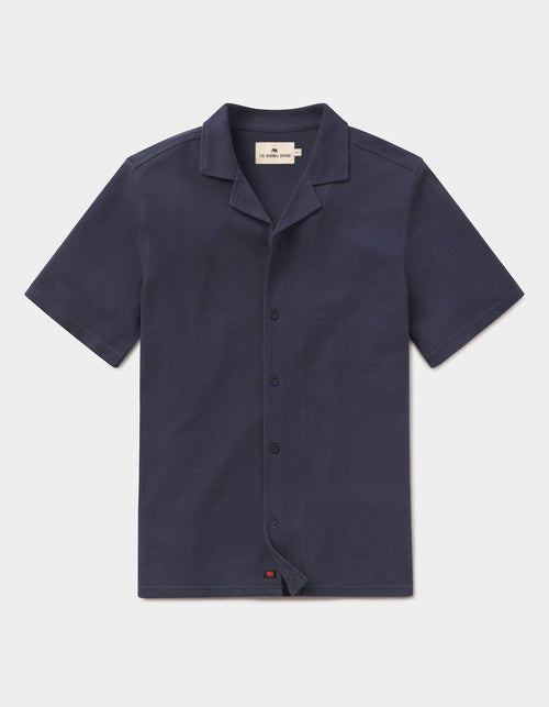 Cotton Pique Camp Shirt