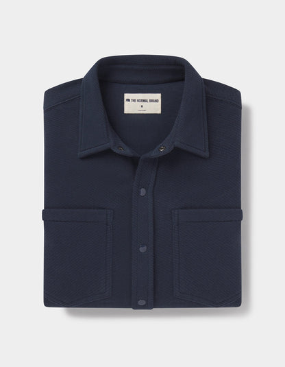 Loop Terry Button Up in Navy