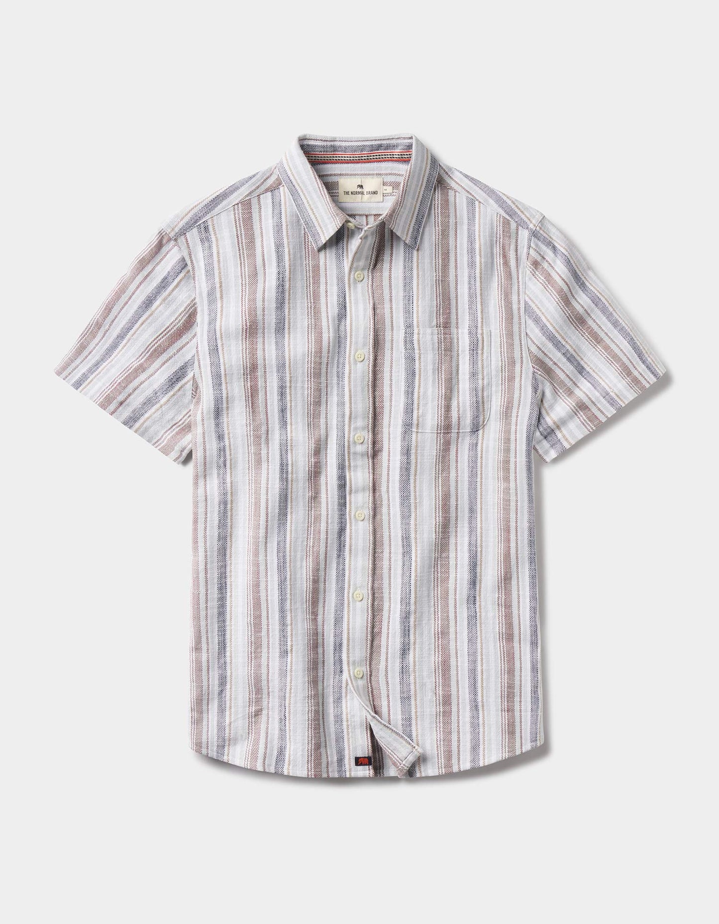 Freshwater Short Sleeve Button Up Shirt in Misty Harbor Stripe