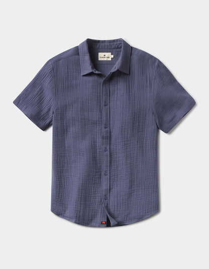 Kalo Short Sleeve Button Up in Vintage Blue