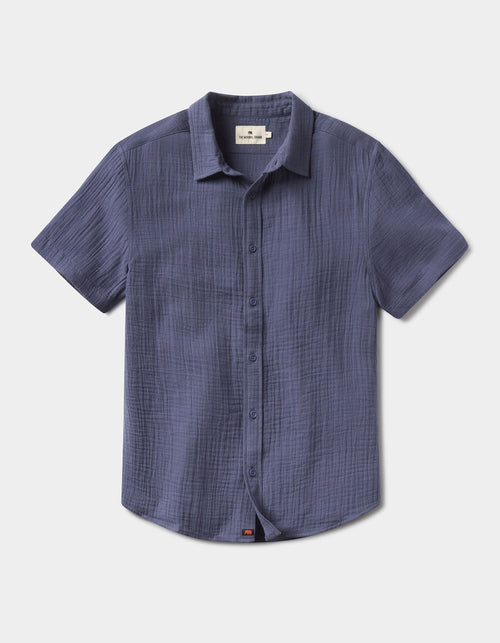 Kalo Short Sleeve Button Up in Vintage Blue