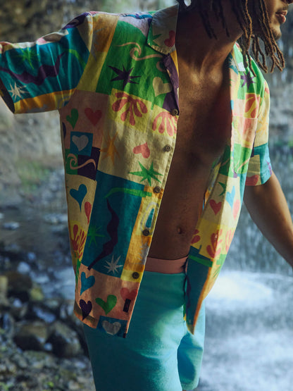 Faherty x Quiksilver Short-Sleeve Camp Shirt - Sunshine Coast Tile